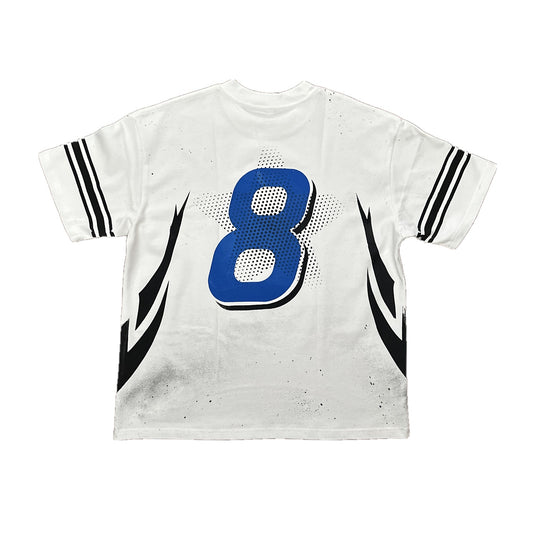 PROTOTYPE 8 blue tee, back with number 8