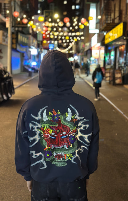 ONI SERPENT Hoodie. Power in chaos. Wrapped in bloom. 💥 Limited edition — hand-crafted cyber-artwear