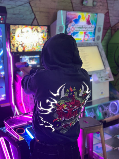 ONI SERPENT Hoodie. Power in chaos. Wrapped in bloom. 💥 Limited edition — hand-crafted cyber-artwear
