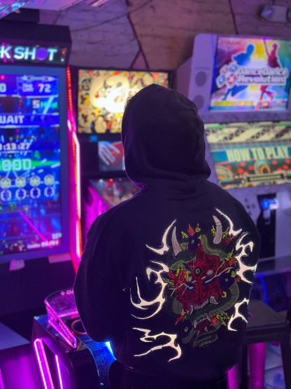 ONI SERPENT Hoodie. Power in chaos. Wrapped in bloom. 💥 Limited edition — hand-crafted cyber-artwear