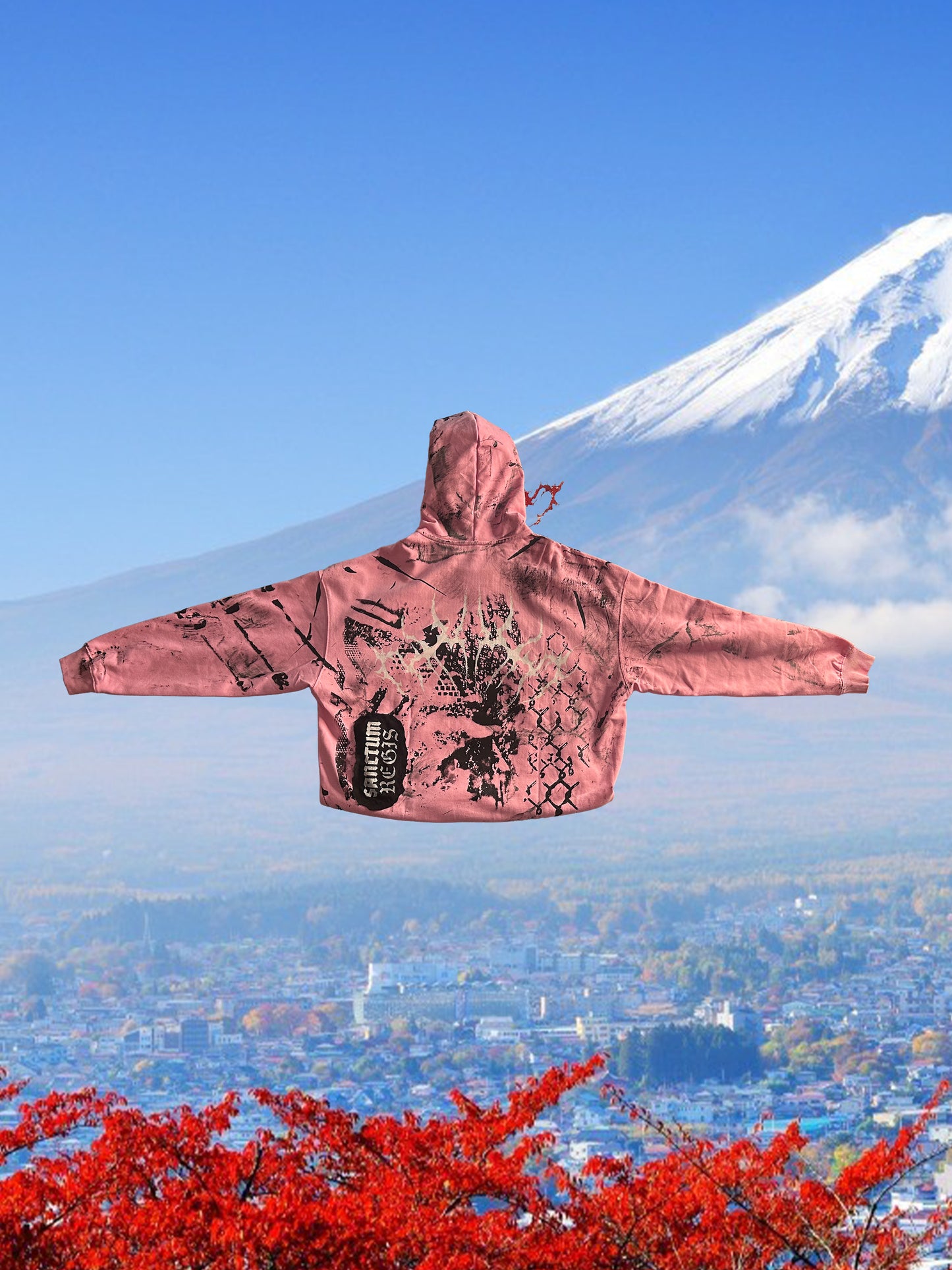 Pink neo tribal sigilism hoodie