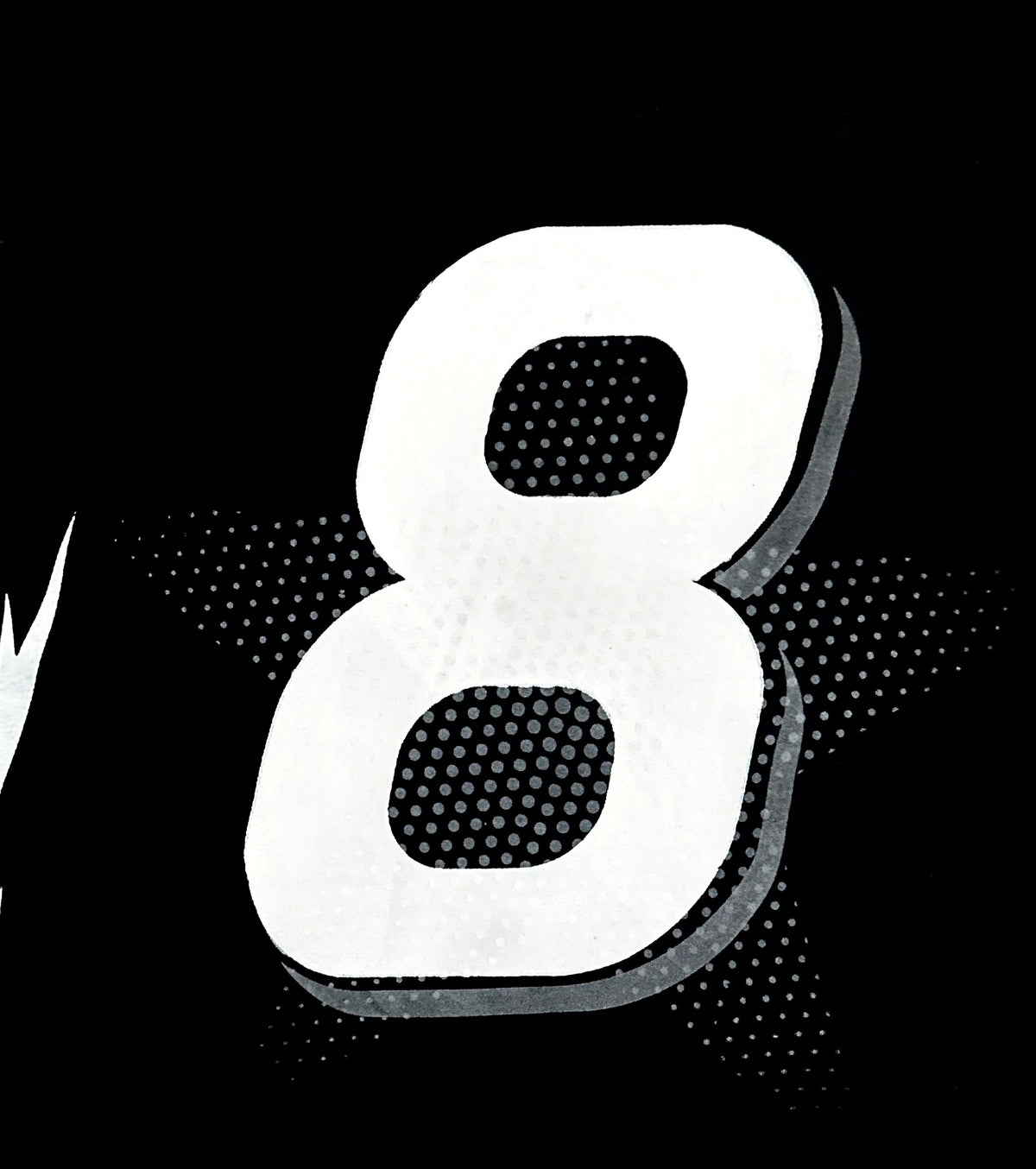 PROTOTYPE 8 Racing Tee Black number 8 closeup