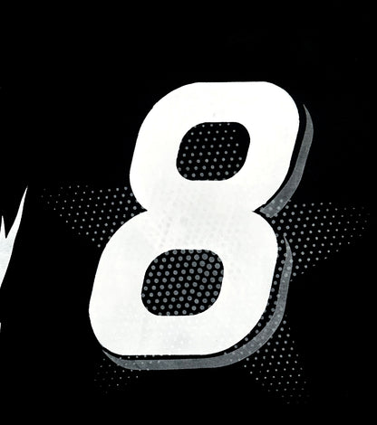 PROTOTYPE 8 Racing Tee Black number 8 closeup