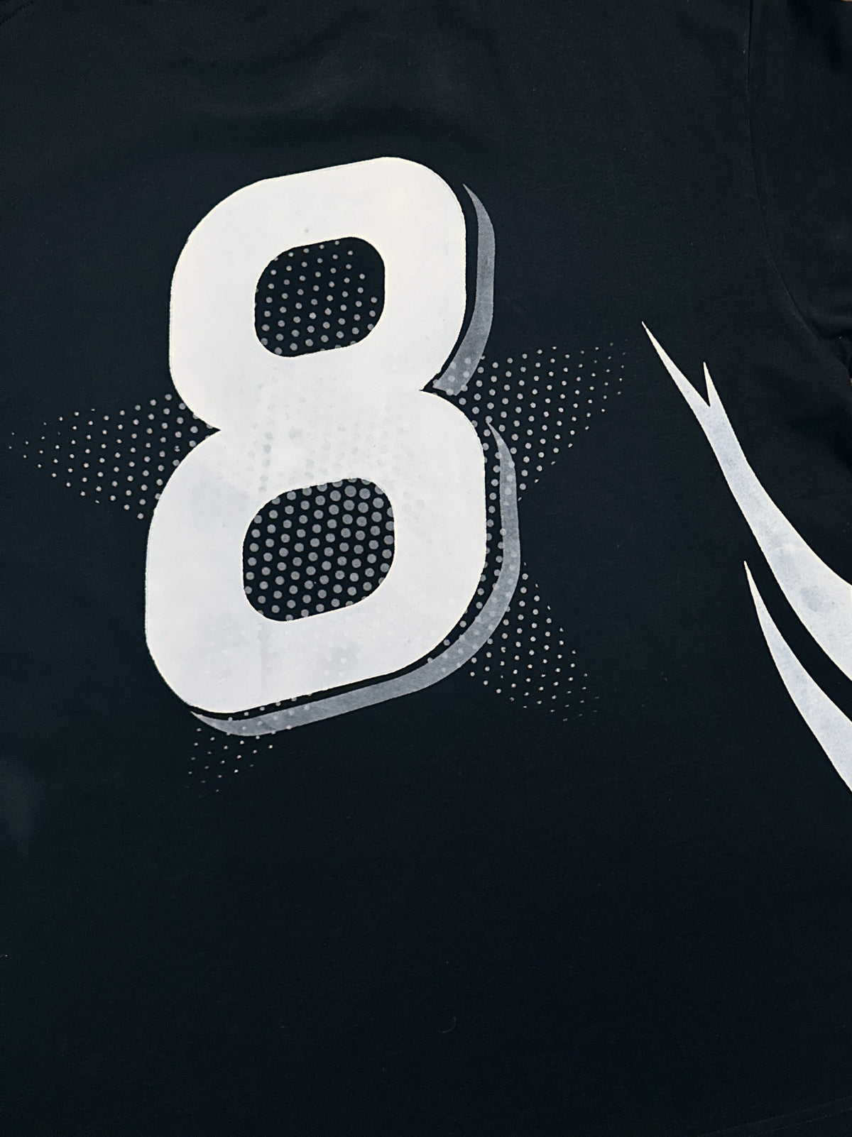 PROTOTYPE 8 black tee, number 8 on the back