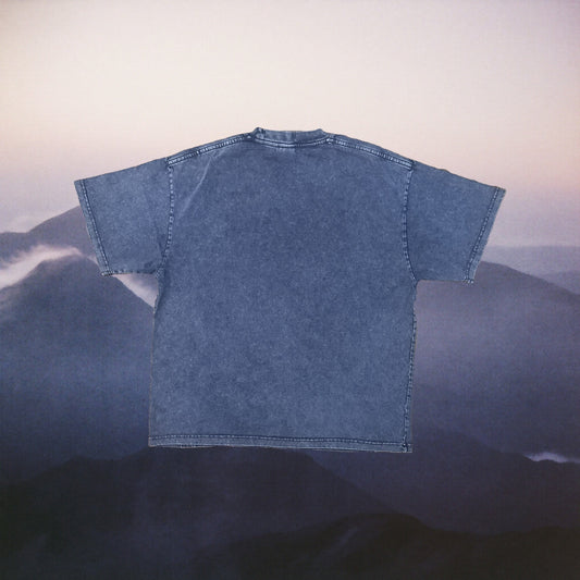 Acid wash indigo tee back, clean