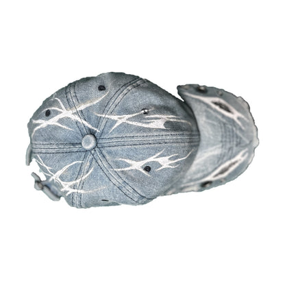 SIGIL cap, light denim — top angle