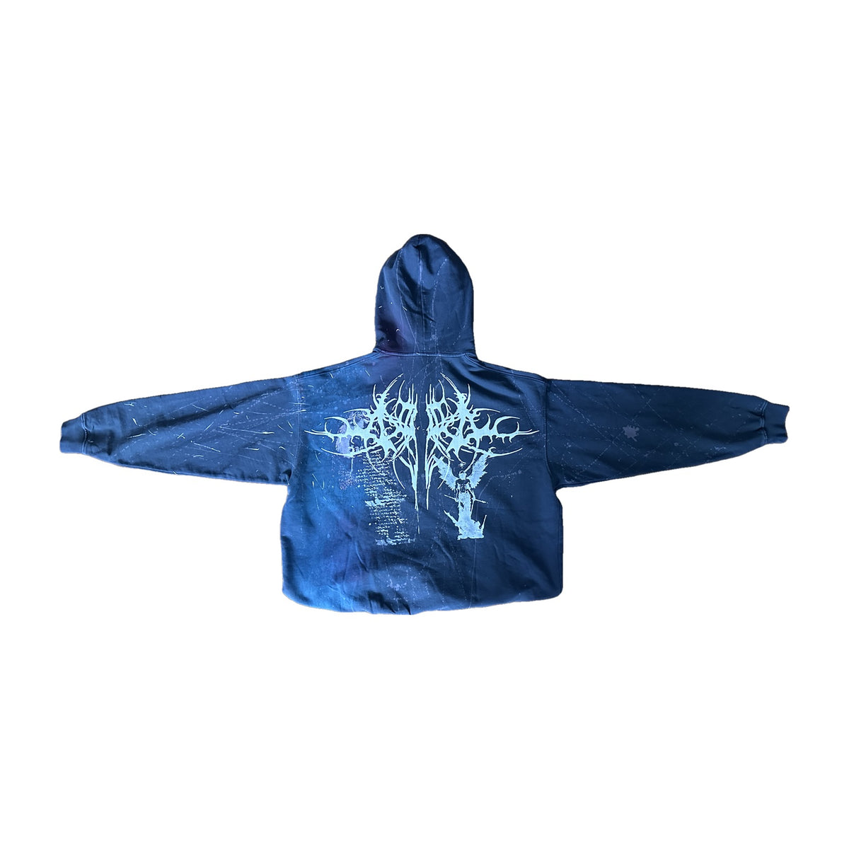 HALO SIGIL hoodie, washed navy — back
