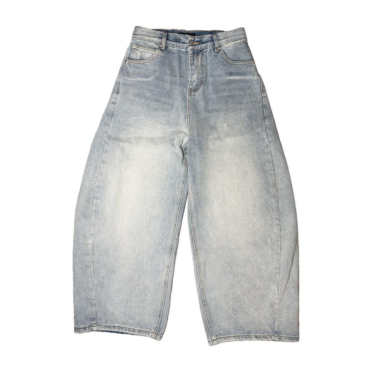 GHOST WASH barrel denim — front