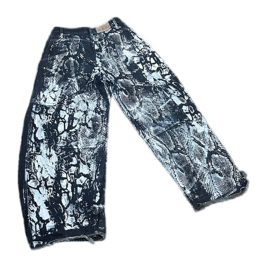 SNAKE SKIN baggy denim, real flat photo 2