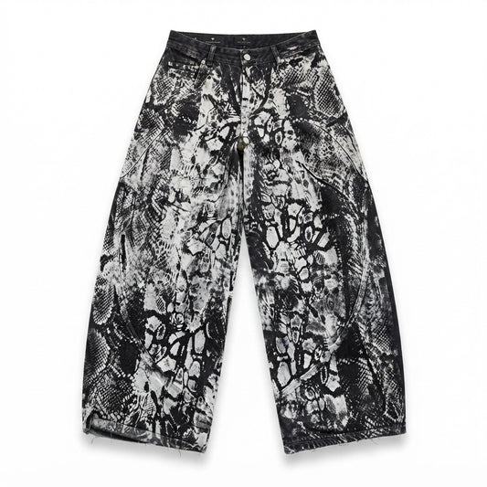 SNAKE SKIN baggy denim, front