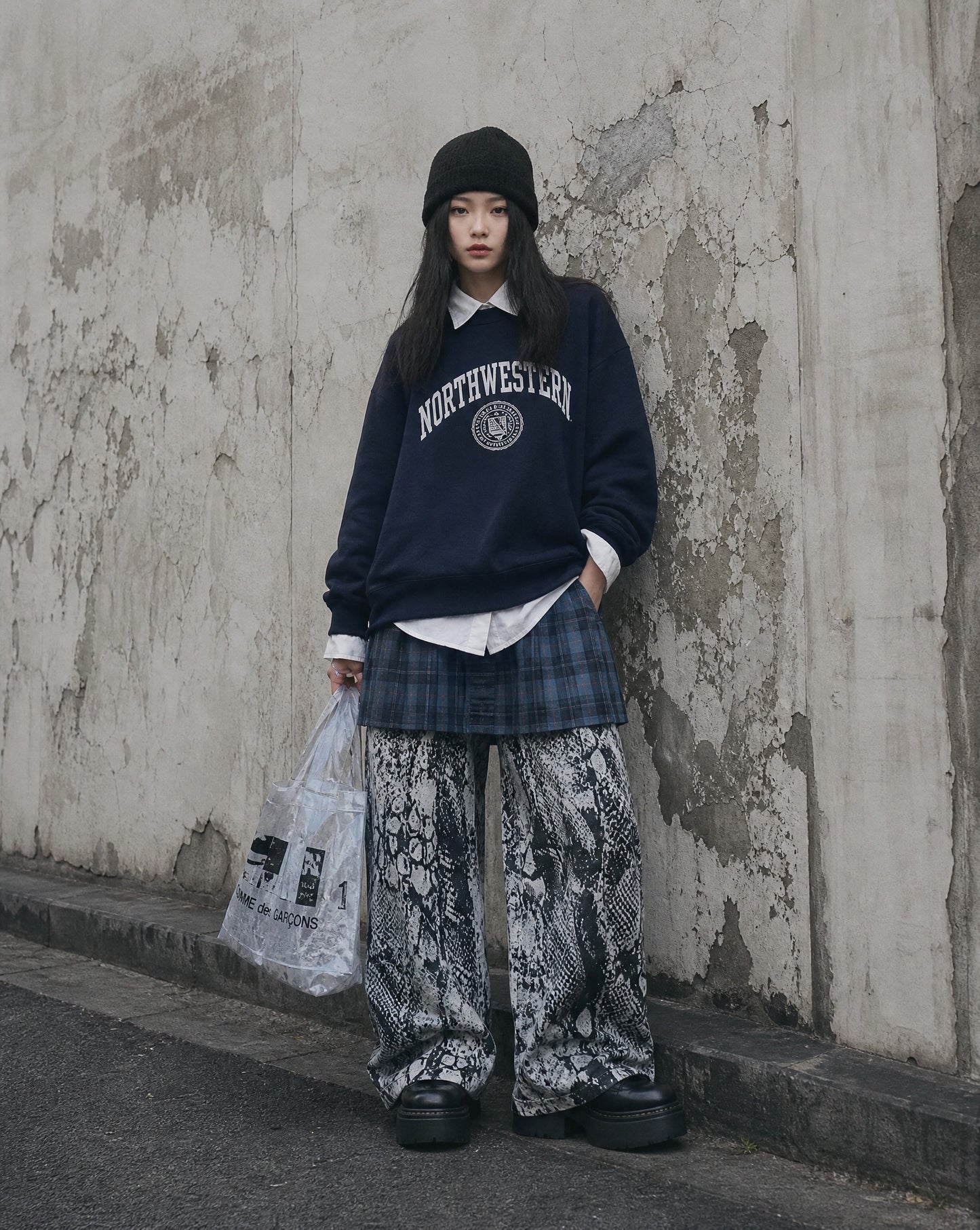 Snake Skin Baggy Pants | Oversized Wide-Leg Denim | Cyber Genesis