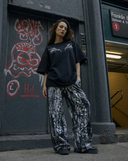 Snake Skin Baggy Pants | Oversized Wide-Leg Denim | Cyber Genesis
