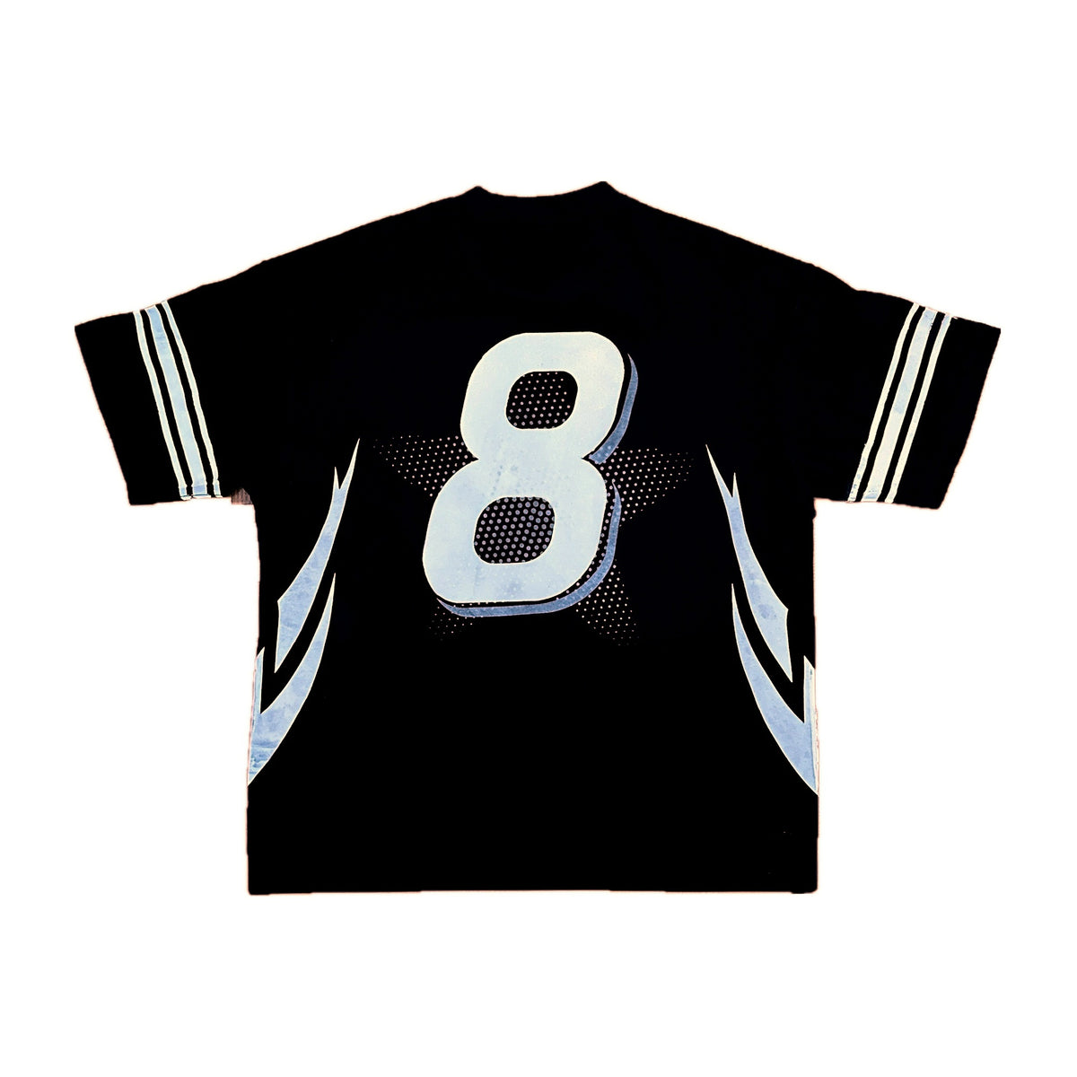 PROTOTYPE 8 black tee, back with number 8